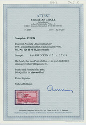 1934, Flugpost, 50 C., dunkelbräunlichrot, Nachauflage, mit ...