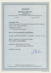 1920, Germania-Sarre, 7 1/2 Pfg., (dunkel)rötlichorange, Aufdruck in ...