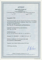 1920, Bayern-Sarre, 14 W. kpl., auf wunderschön gestempelten ...