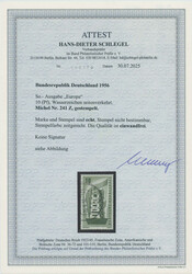 1956, Europa, 10 Pfg., schwärzlichgrün, sehr seltenes Wasserzeichen ...