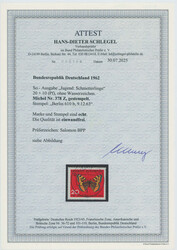 1962, Jugend Schmetterlinge, 20+10 Pfg., seltene Abart "ohne ...