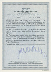 1900, China-Handstempel, 20 Pfg., lilaultramarin, sauber gestempelt ...