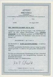 1945, Provinzwappen, 5 Pfg., dunkelolivgrün, Wasserzeichen Stufen ...