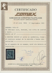 1942, Freimarke Kirche Sant Joan de Caselles, 40 C., (dunkel)blau, ...