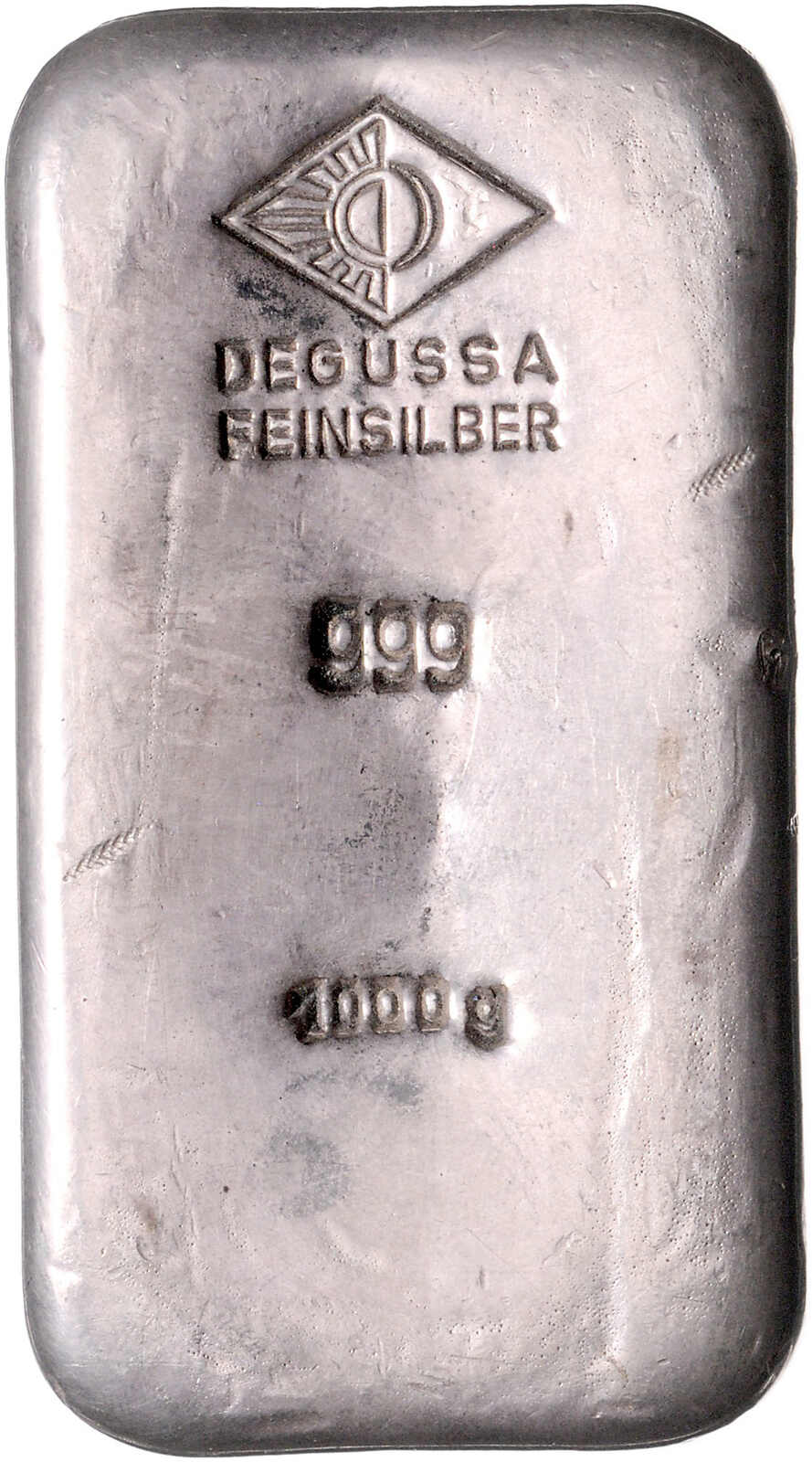 DEGUSSA FEINSILBER, Barren zu 1000 Gramm mit Punze "999", "1000 g" ...