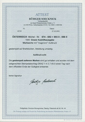 1945, Grazer Aufdruck, 23 W. kpl., auf Briefstücken, je entwertet ...