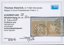 1866, 9 Kr., dunkelbraunocker, waagerechtes Paar, rundum gut ...
