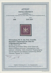 1873, 70 Kr., (dunkel)violettbraun (braunlila), allseits breitrandig ...