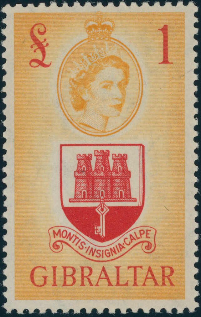 1953, Freimarken Ansichten von Gibraltar, 14 W. kpl., tadellos ...