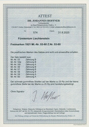 1921, Freimarken Landschaften und Gebäude, 8 W. kpl., tadellos ...