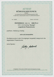 1975, Europa, 2,50 Sch., Partie mit 10 Phasendrucken, je ungezähnt, ...