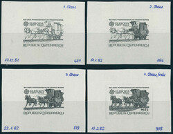 1982, Europa, 6 Sch., vier ungebrauchte Phasendrucke im ...
