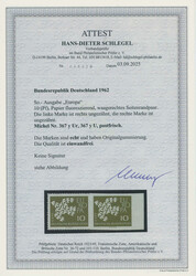 1961, Europa, 10 Pfg., fluoreszierendes Papier, waagerechtes Paar vom ...
