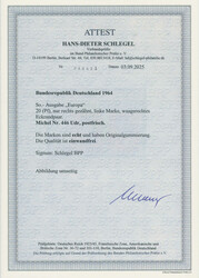 1964, Europa, 20 Pfg., waagerechtes Paar aus der linken, oberen ...