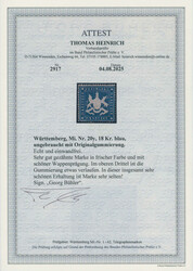 1861, 18 Kr., (dunkel)blau, für diese Ausgabe sehr gut gezähnt, wie ...