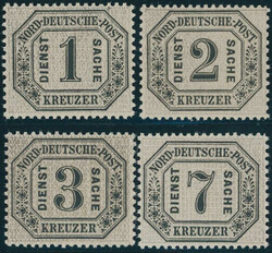 1870, Dienstmarken in Guldenwährung, 4 W. kpl., perfekt postfrischer ...