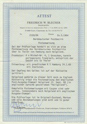 1868, vollständige Postanweisung mit Coupon, Formular C.90., ...