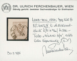 1850, Wappen, 30 C., braun, Maschinenpapier, Type III, allseits voll- ...