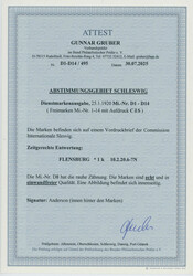 1920, Dienstmarken C.I.S., 14 W. kpl., auf unbeschriftetem ...