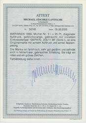 1899, Krone/Adler mit diagonalem Aufdruck, 25 Pfg., gelblichorange, ...