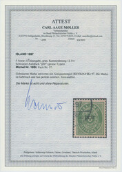 1897, Freimarke, Aufdruck "prir" in großer Type a. 5 Aur., grün, ...