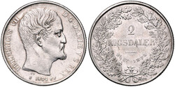 Frederik VII., 1848-1863, 2 Rigsdaler 1854 FF, Altona, Büste nach ...
