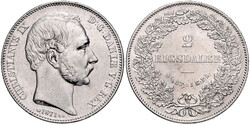 Christian IX., 1863-1906, 2 Rigsdaler 1871 HC/CS, Kopenhagen, Büste ...