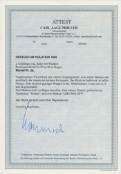 1850, 2 Sch., lebhaftrosa, Viererblock vom Unterrand, allseits voll- ...