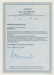 1850, 1 Sch., lebhaftpreußischblau, waagerechter 8er-Block, allseits ...