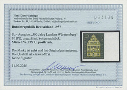 1957, 500 Jahre Landtag Württemberg, 10 Pfg., ...
