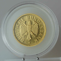 Goldene Abschiedsmark, 1 DM Gold, 2001 A (Berlin), unberührt in ...