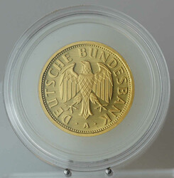 Goldene Abschiedsmark, 1 DM Gold, 2001 A (Berlin), unberührt in ...