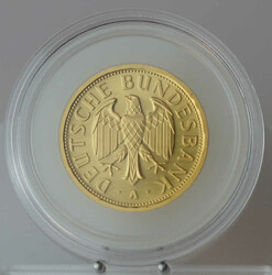 Goldene Abschiedsmark, 1 DM Gold, 2001 A (Berlin), unberührt in ...