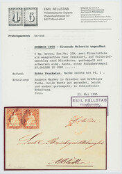 1854, Strubel, 5 Rp., braun, 3. Münchner Druckperiode, zwei ...