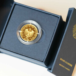 50 Euro, Gold, Kontrabass, 2018 D (München), in Kapsel und in ...