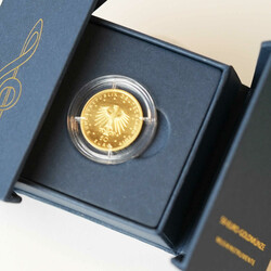 50 Euro, Gold, Hammerflügel, 2019 G (Karlsruhe), in Kapsel und in ...