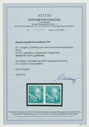 1949, 1. Bundestag, 2 W. kpl., je im waagerechtem Paar, je ...