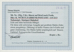 1861, 9 Kr., dunkelrotkarmin (lilarot), ausgabetypisch bis gut ...