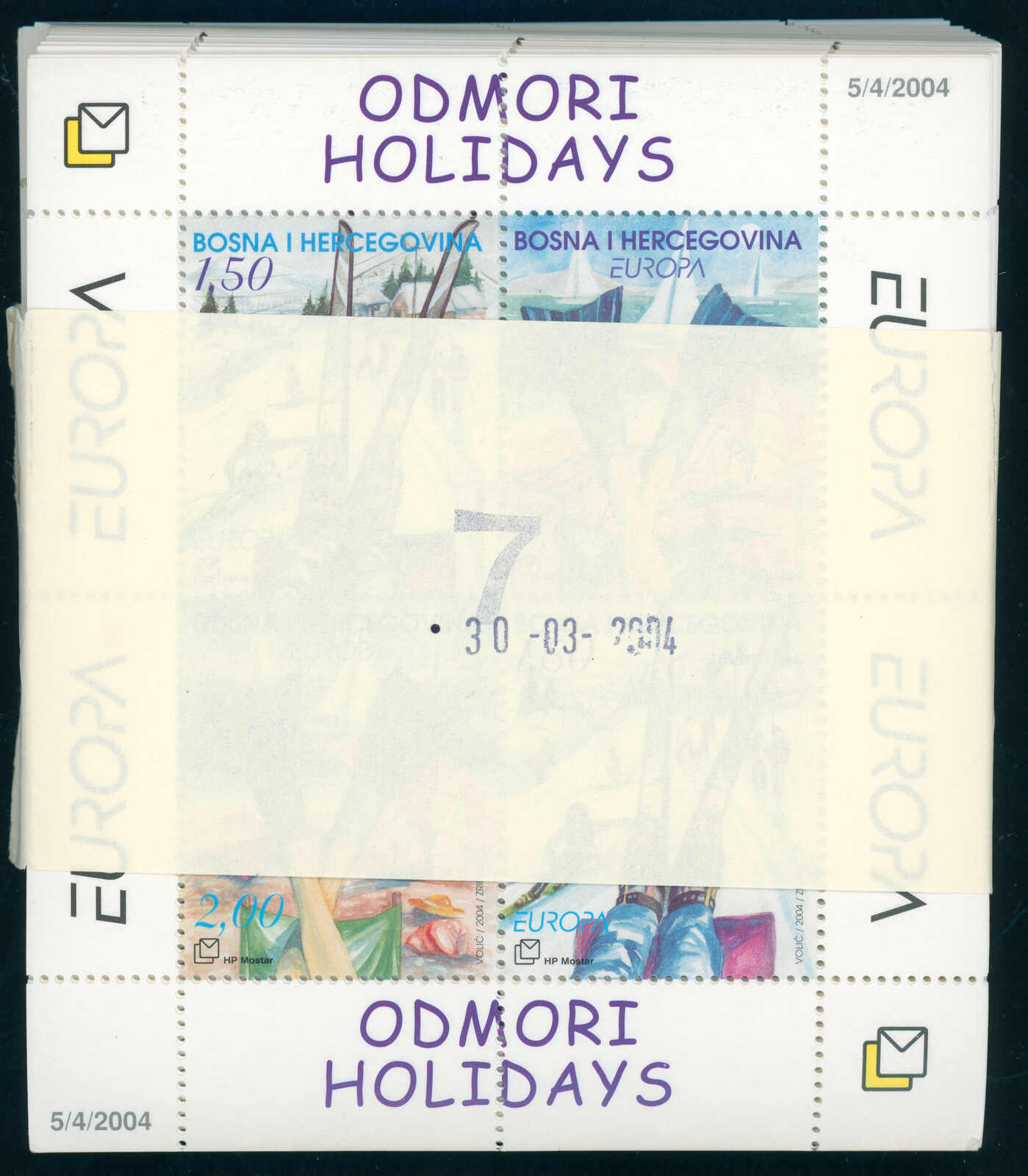 2004, Kroatische Post, Europa, Ferien, Blockausgabe, Partie mit 100 ...