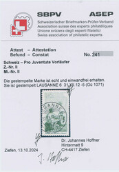 1912, Pro Juventute-Vorläufer, 10 Cts., schwärzlicholivgrün, ...