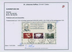 1919, Friedensvertrag, 3 W. kpl., auf Bundesfeier-Ganzsachen-Karte, ...