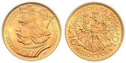 1925, Gold-Gedenkmünze zu 10 Zl., 900. Jahrestag der Krönung von ...