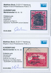 1920, Germania und Deutsches Reich mit Aufdruck, 5 W. ohne 50 Pfg. ...