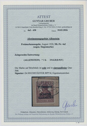 1920, Germania, 15 Pfg., (dunkel)braunrot, sogen. Siegesmarke mit ...