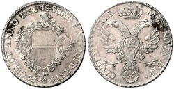 Stadt, 48 Schilling Courant 1752, Stadtschild in barocker Einfassung ...