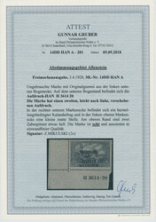 1920, Deutsches Reich mit doppeltem Aufdruck, 3 Mk., ...