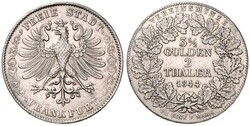 FREIE STADT, Doppeltaler, 1844, AKS 2, Jaeger 23, rückseitig wurden ...