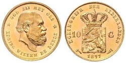 Wilhelm III., 1849-1890, 10 Gulden, Gold, 1877, ...