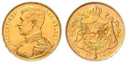Albert, 1909-1934, 20 Francs, Gold, 1914, Schlumberger 31, ...