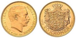 Christian X., 1912-1947, 20 Kroner Gold, 1915 VBP, Schlumberger 84, ...